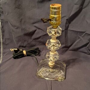 Leviton Crystal Table Lamp Base - Clear Glass